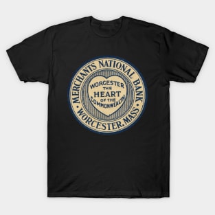 1928 Merchants National Bank Logo - Worcester, Massachusetts T-Shirt